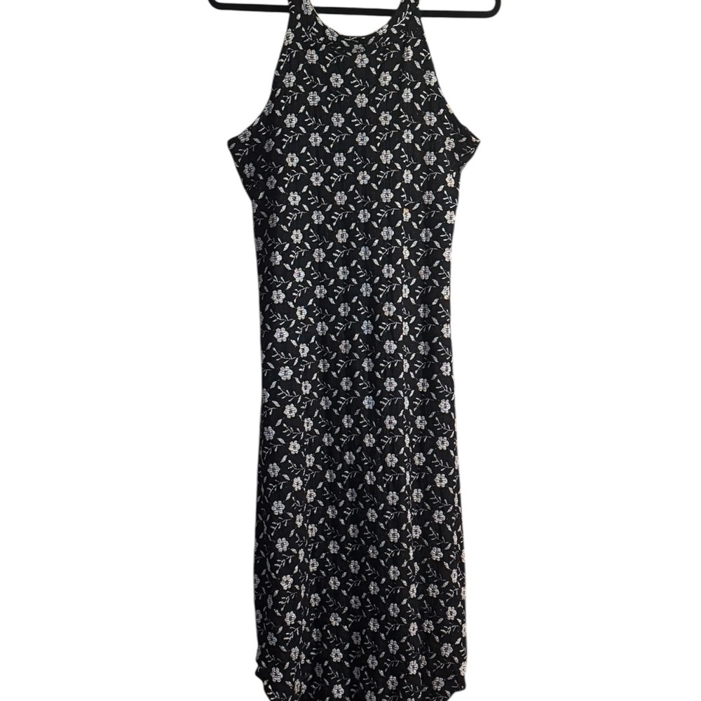 Free People Black Floral Midi Dress
